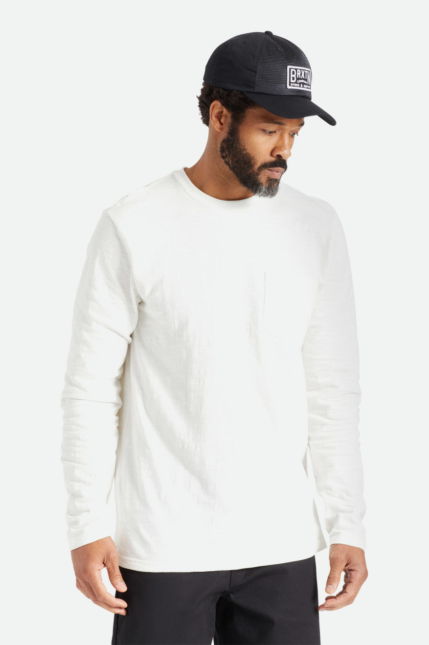 Brixton Basic Slub L/S Pocket Üstler Erkek Beyaz | 695NLJZGR