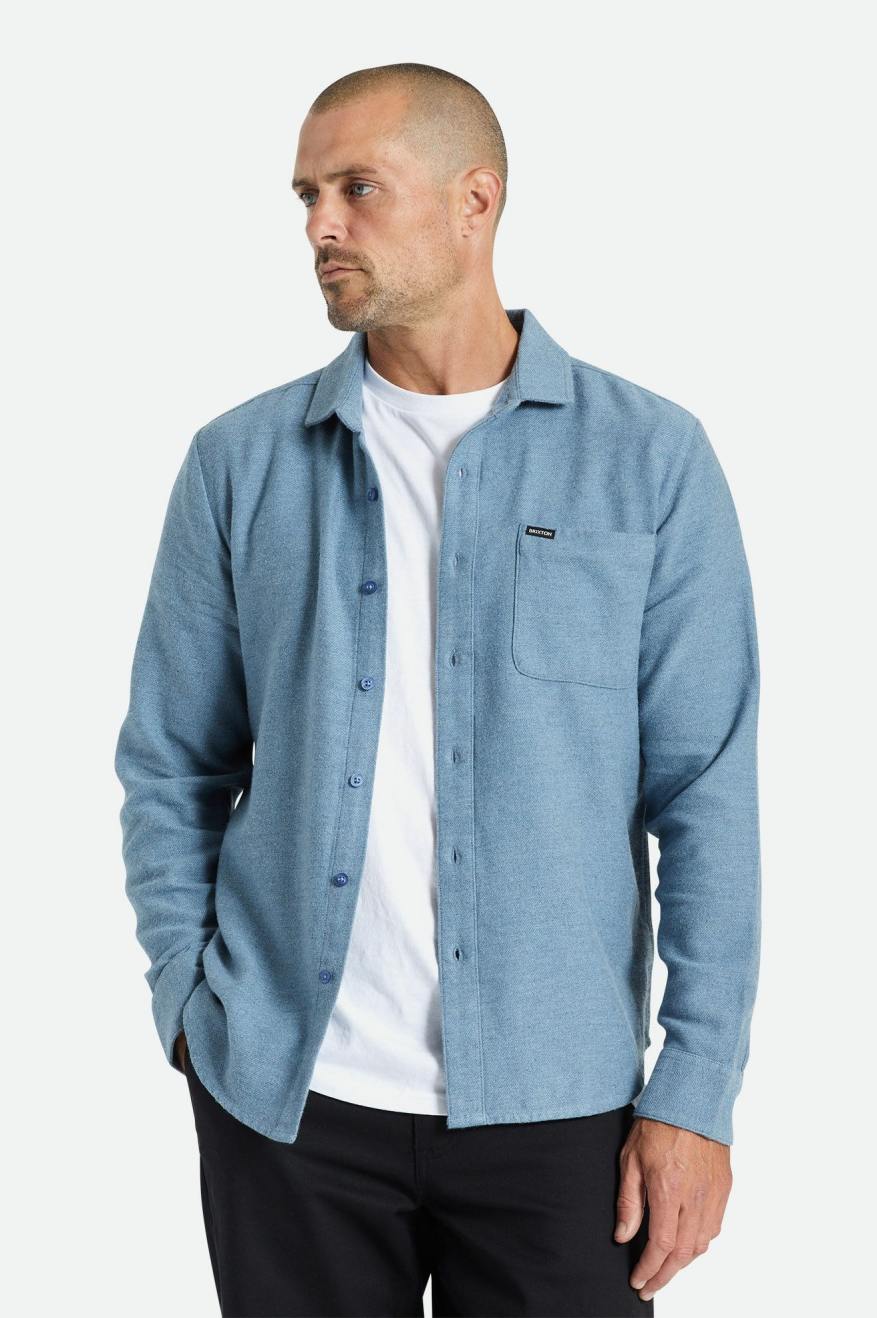 Brixton Bixby Reserve L/S Flanel Üstler Erkek Mavi | 380CLKZBE