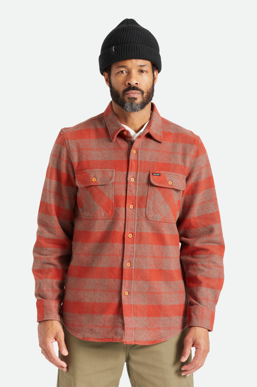 Brixton Bowery Heavy Weight L/S Flanel Üstler Erkek Kırmızı | 608PZNHAG