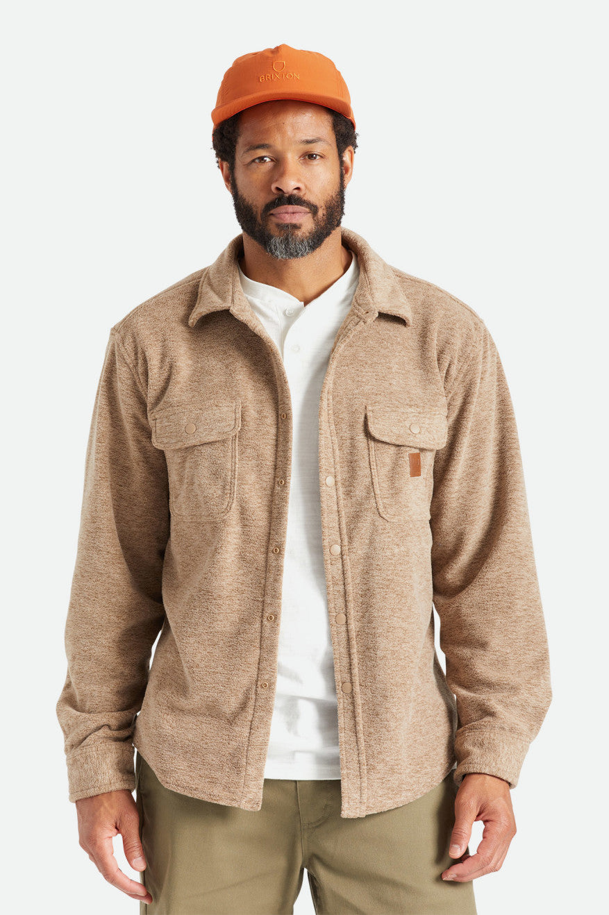 Brixton Bowery L/S Arctic Stretch Fleece Flanel Üstler Erkek Bej Rengi | 570GUIEZQ