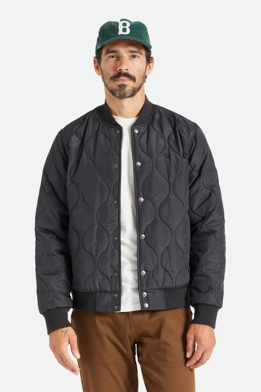 Brixton Dillinger Kapitone Bomber Ceket Erkek Siyah | 904RIOSKX