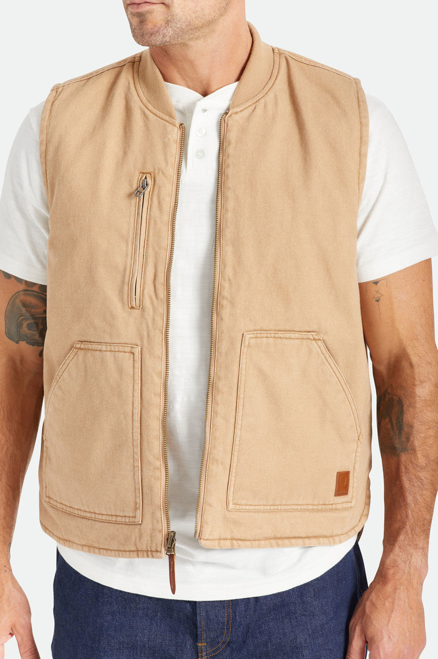 Brixton Abraham Reversible Vest Ceket Erkek Bej Rengi | 301JTKRZI