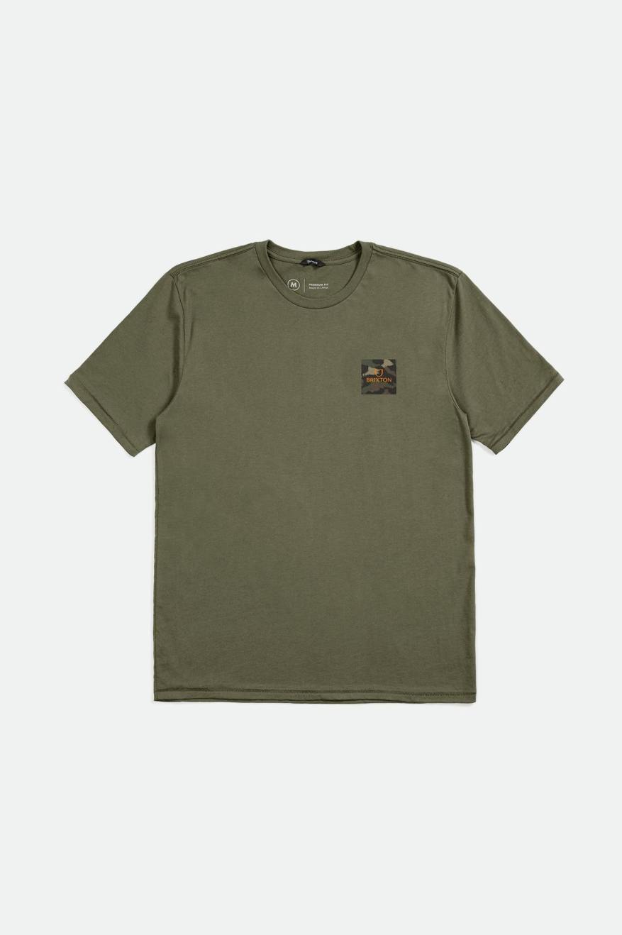 Brixton Alpha Block S/S Tailored Üstler Erkek Zeytin Yeşili Turuncu Camo | 520YMUQIK