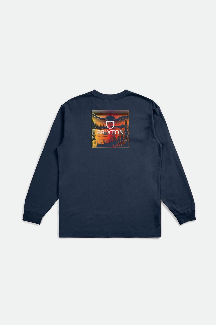 Brixton Alpha Square L/S Standard Üstler Erkek Mavi | 976FWNJIX