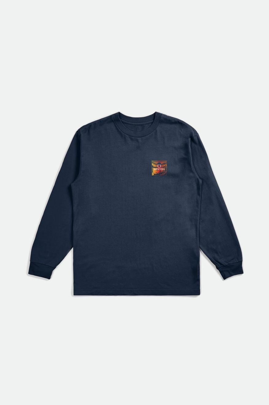 Brixton Alpha Square L/S Standard Üstler Erkek Mavi | 976FWNJIX