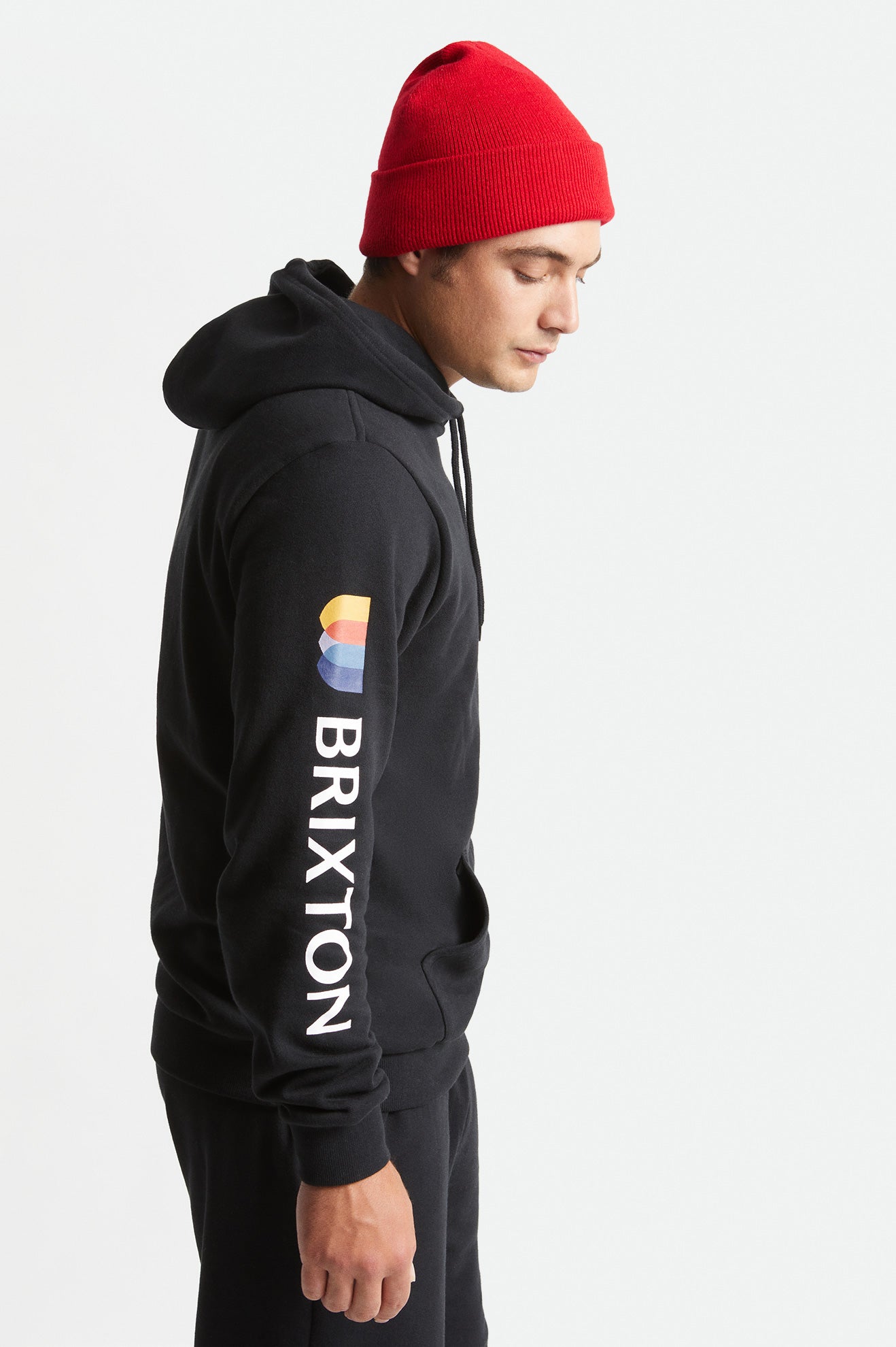 Brixton Alton Kapüşonlu Sweatshirt Erkek Siyah | 032TEUBFJ