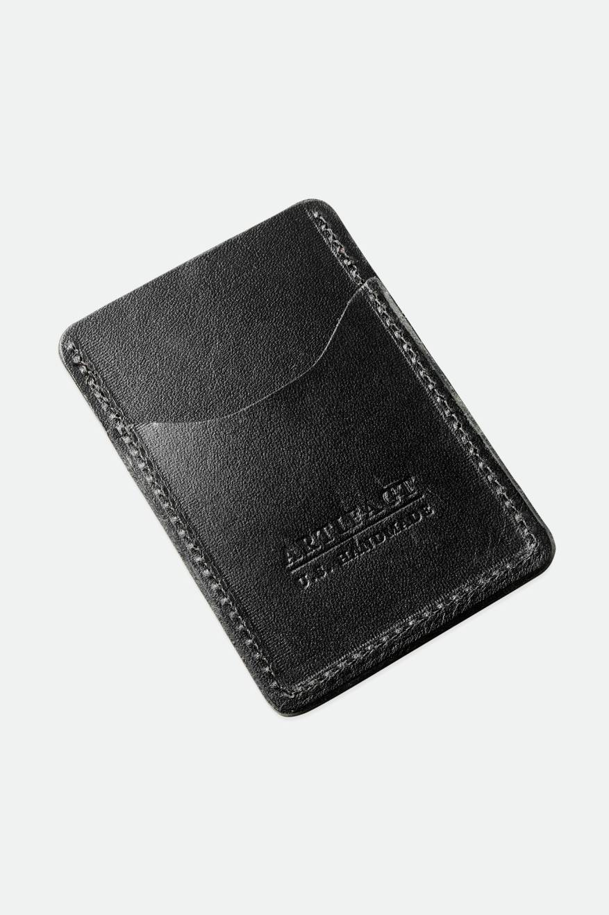 Brixton Artifact Deri Card Holder Wallet Aksesuar Unisex Siyah | 395OJWTRL