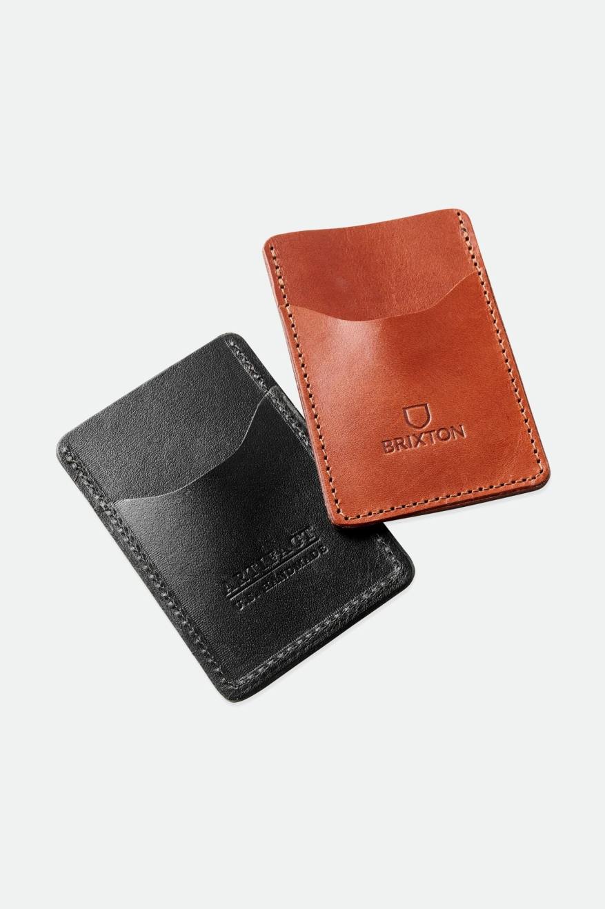 Brixton Artifact Deri Card Holder Wallet Aksesuar Unisex Siyah | 395OJWTRL