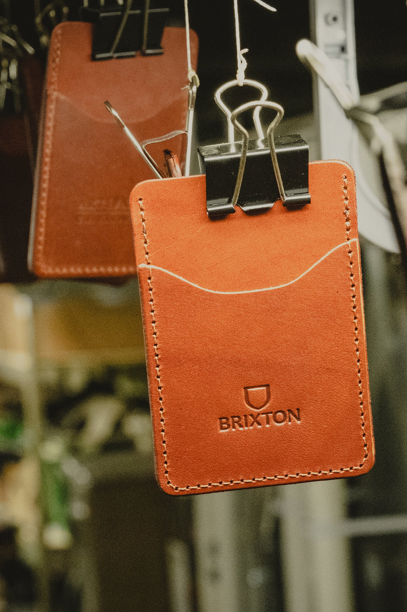 Brixton Artifact Deri Card Holder Wallet Aksesuar Unisex Siyah | 395OJWTRL