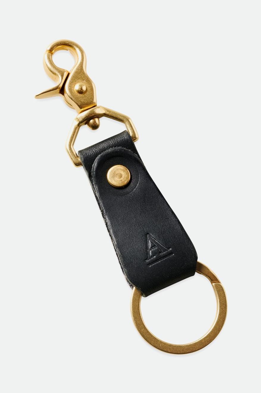 Brixton Artifact Deri Key Clip Aksesuar Unisex Siyah | 698SFOLUC