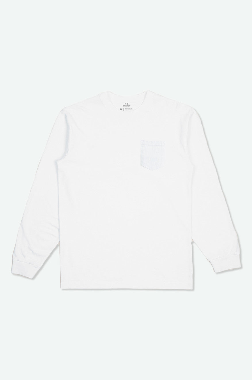 Brixton Basic L/S Pocket Üstler Erkek Beyaz | 067DUJWMI