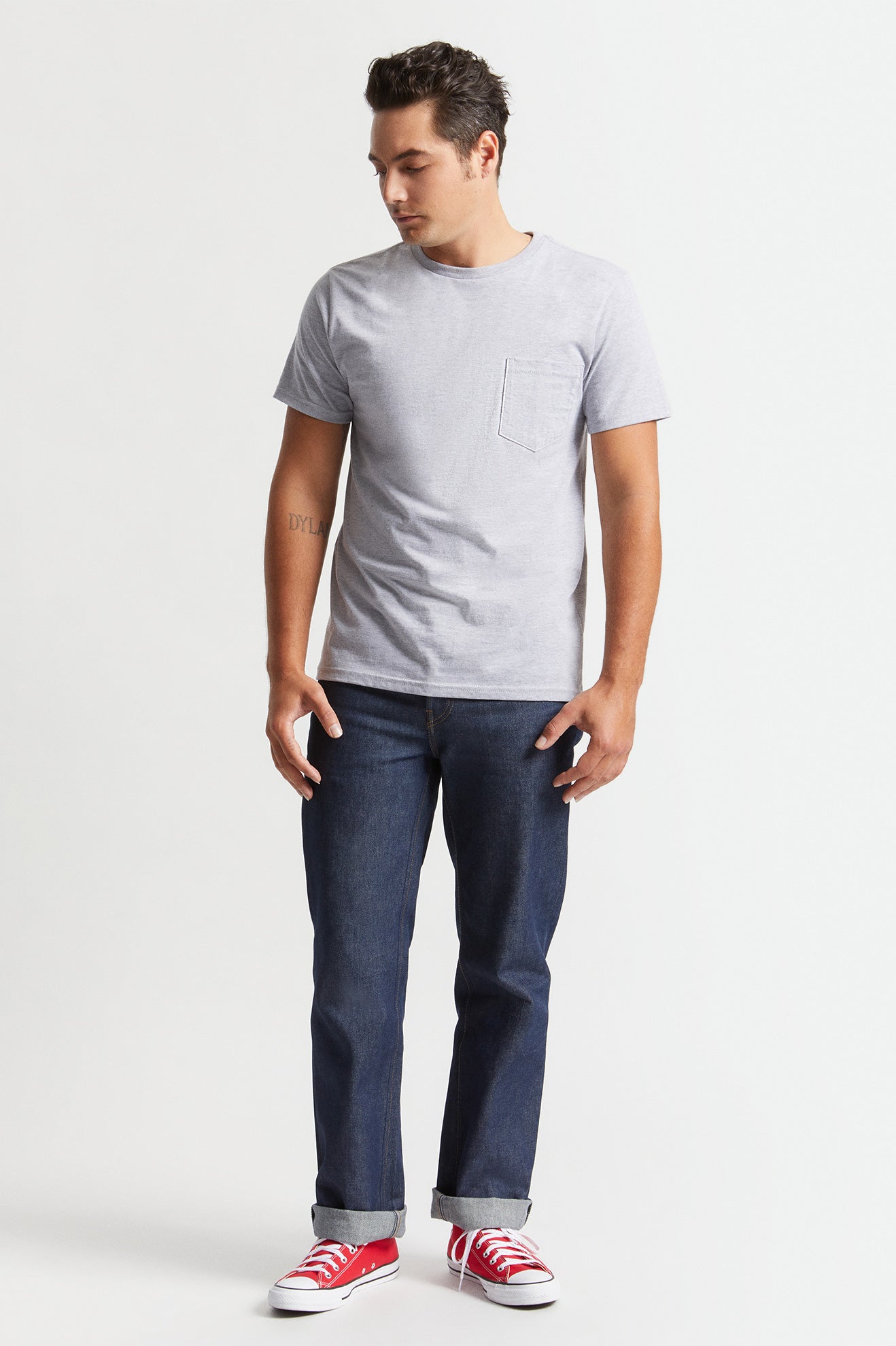 Brixton Basic S/S Pocket Üstler Erkek Gri | 473EQDXZN