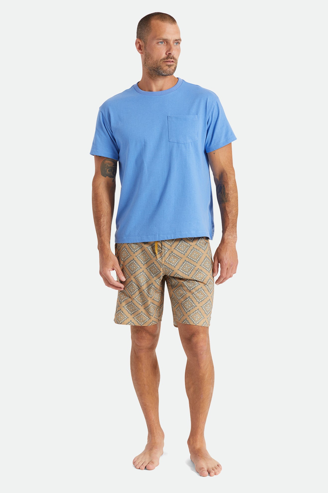 Brixton Basic S/S Pocket Üstler Erkek Mavi | 528NOUFHG