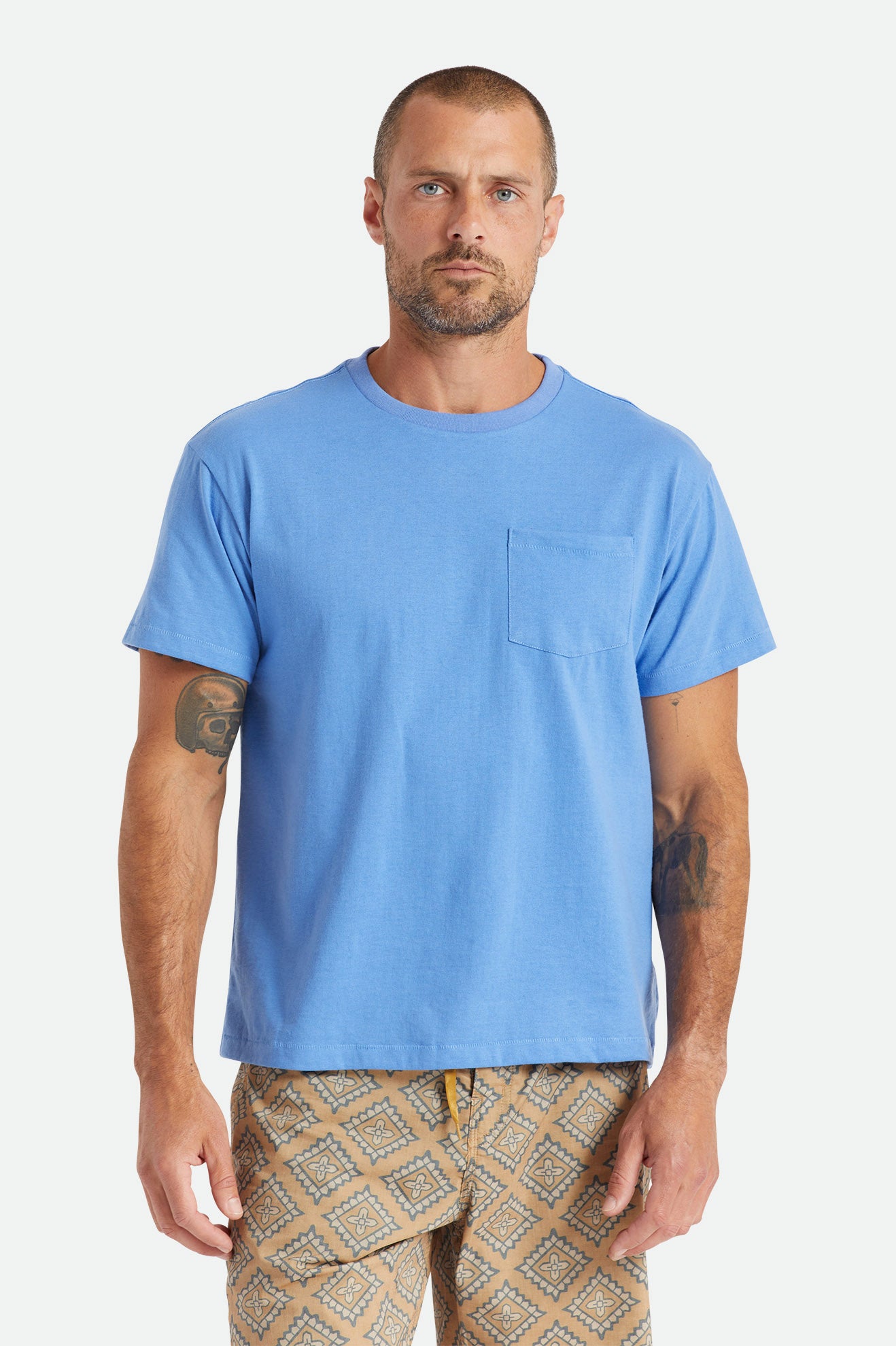 Brixton Basic S/S Pocket Üstler Erkek Mavi | 528NOUFHG