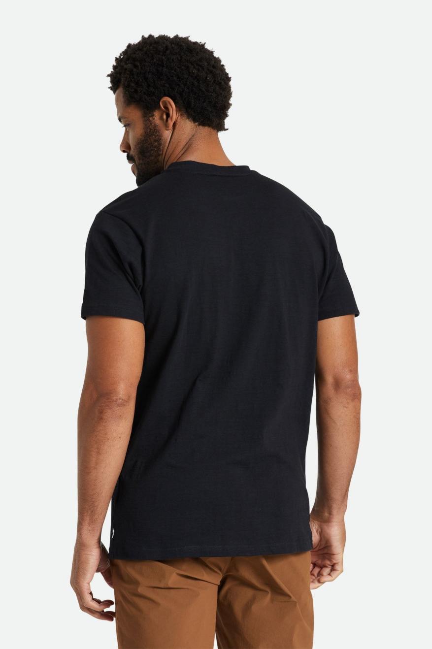 Brixton Basic Slub S/S Henley Triko Erkek Siyah | 104EBOACZ