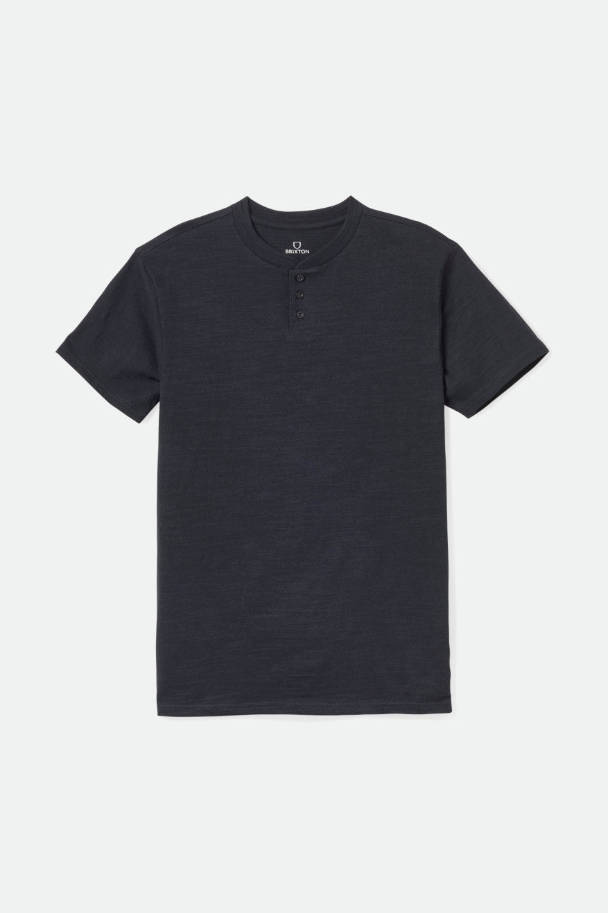 Brixton Basic Slub S/S Henley Triko Erkek Siyah | 104EBOACZ