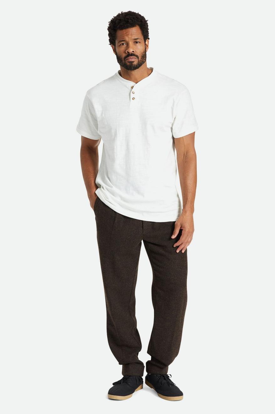 Brixton Basic Slub S/S Henley Üstler Erkek Beyaz | 253NZLESW