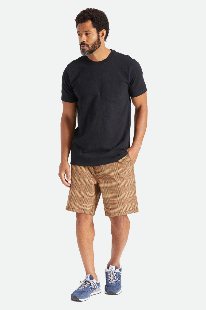 Brixton Basic Slub S/S Pocket Triko Erkek Siyah | 081CMIJHN