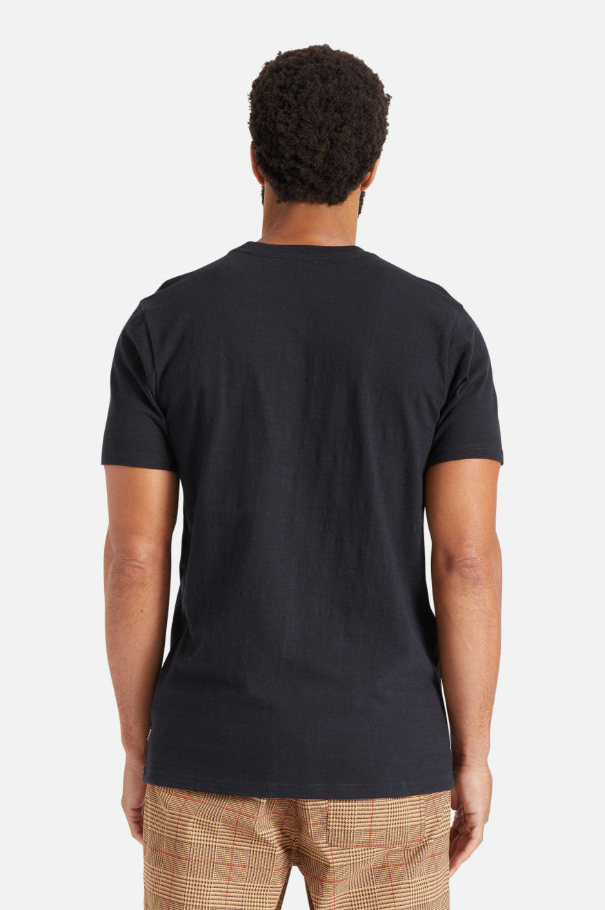 Brixton Basic Slub S/S Pocket Triko Erkek Siyah | 081CMIJHN