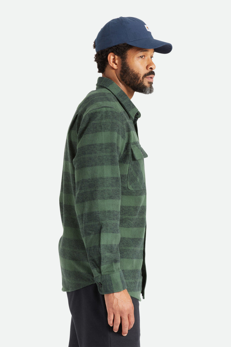 Brixton Bowery Heavy Weight L/S Flanel Üstler Erkek Yeşil | 102XLMTPZ