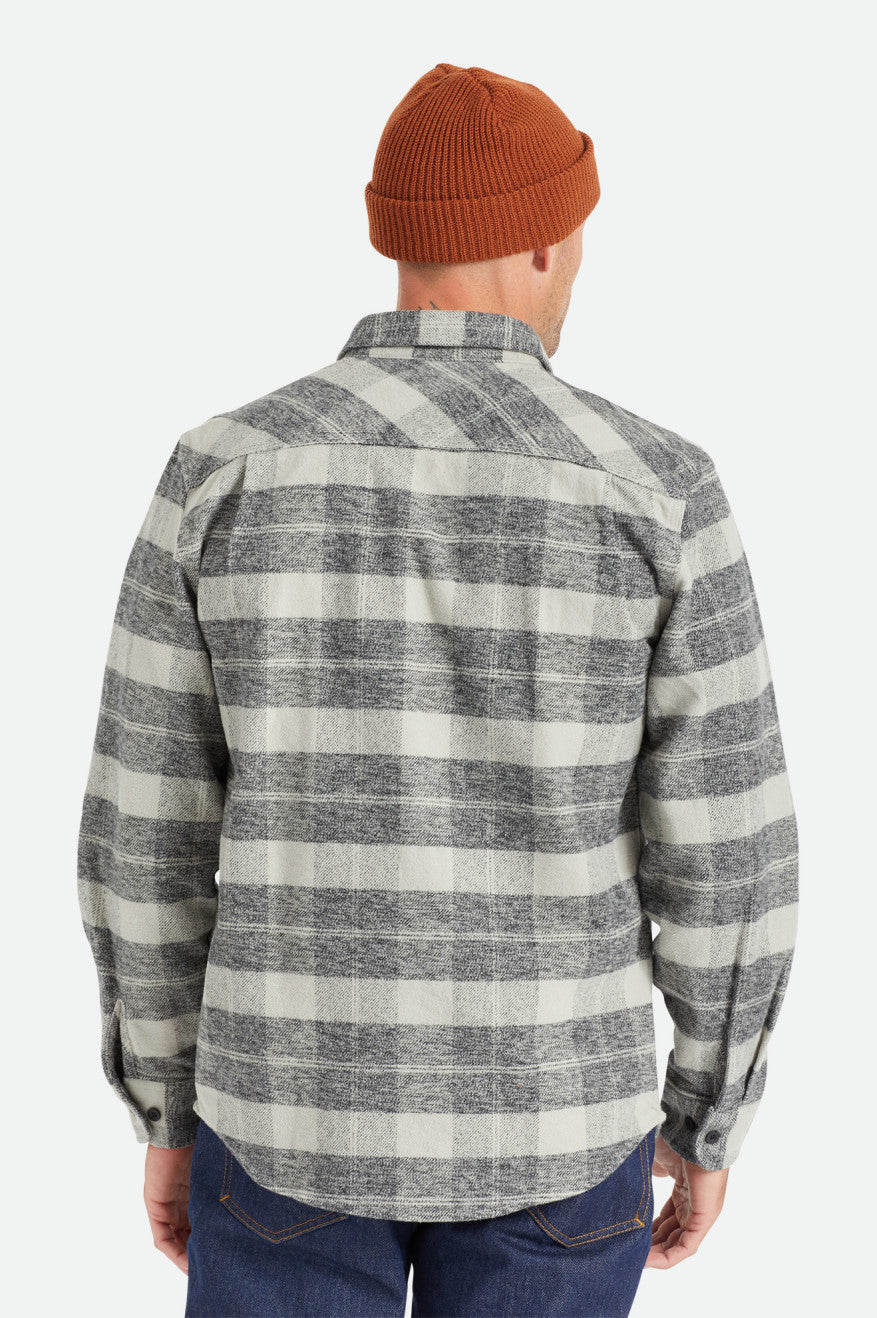 Brixton Bowery Heavy Weight L/S Flanel Üstler Erkek Siyah Gri | 543RGZETQ