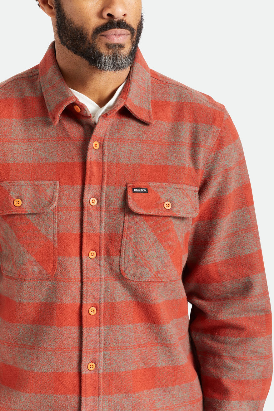 Brixton Bowery Heavy Weight L/S Flanel Üstler Erkek Kırmızı | 608PZNHAG