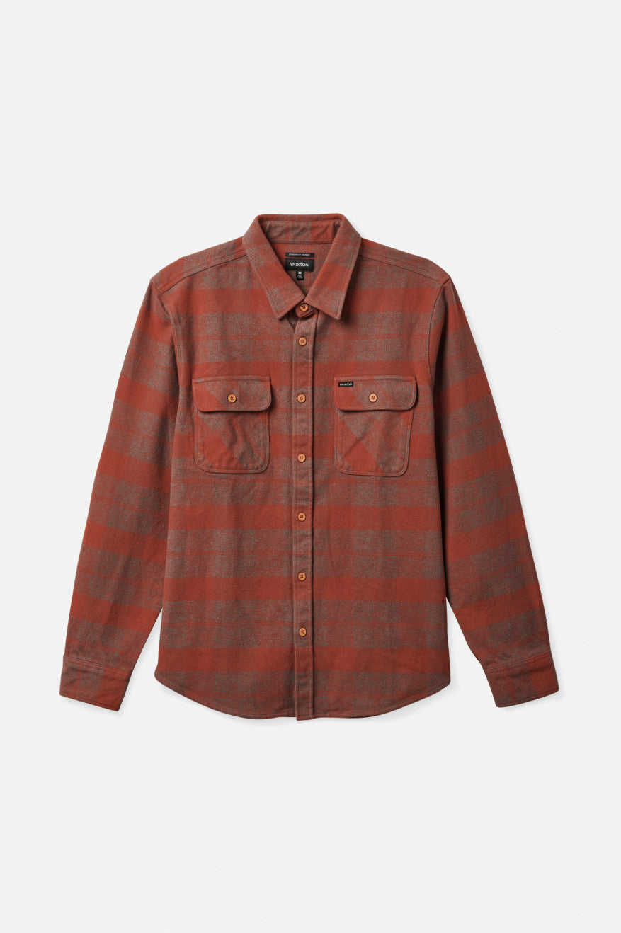 Brixton Bowery Heavy Weight L/S Flanel Üstler Erkek Kırmızı | 608PZNHAG