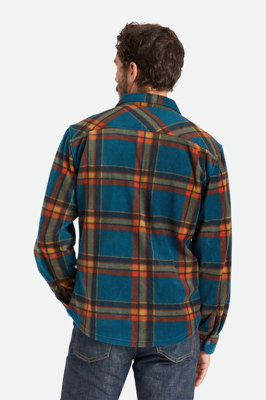 Brixton Bowery L/S Arctic Stretch Fleece Flanel Üstler Erkek Koyu Mavi | 720YFNPHZ