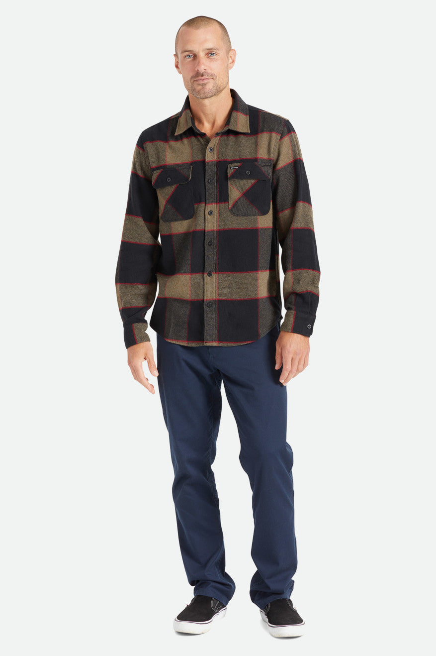 Brixton Bowery L/S Dokuma Üstler Erkek Gri | 275GAMNIW