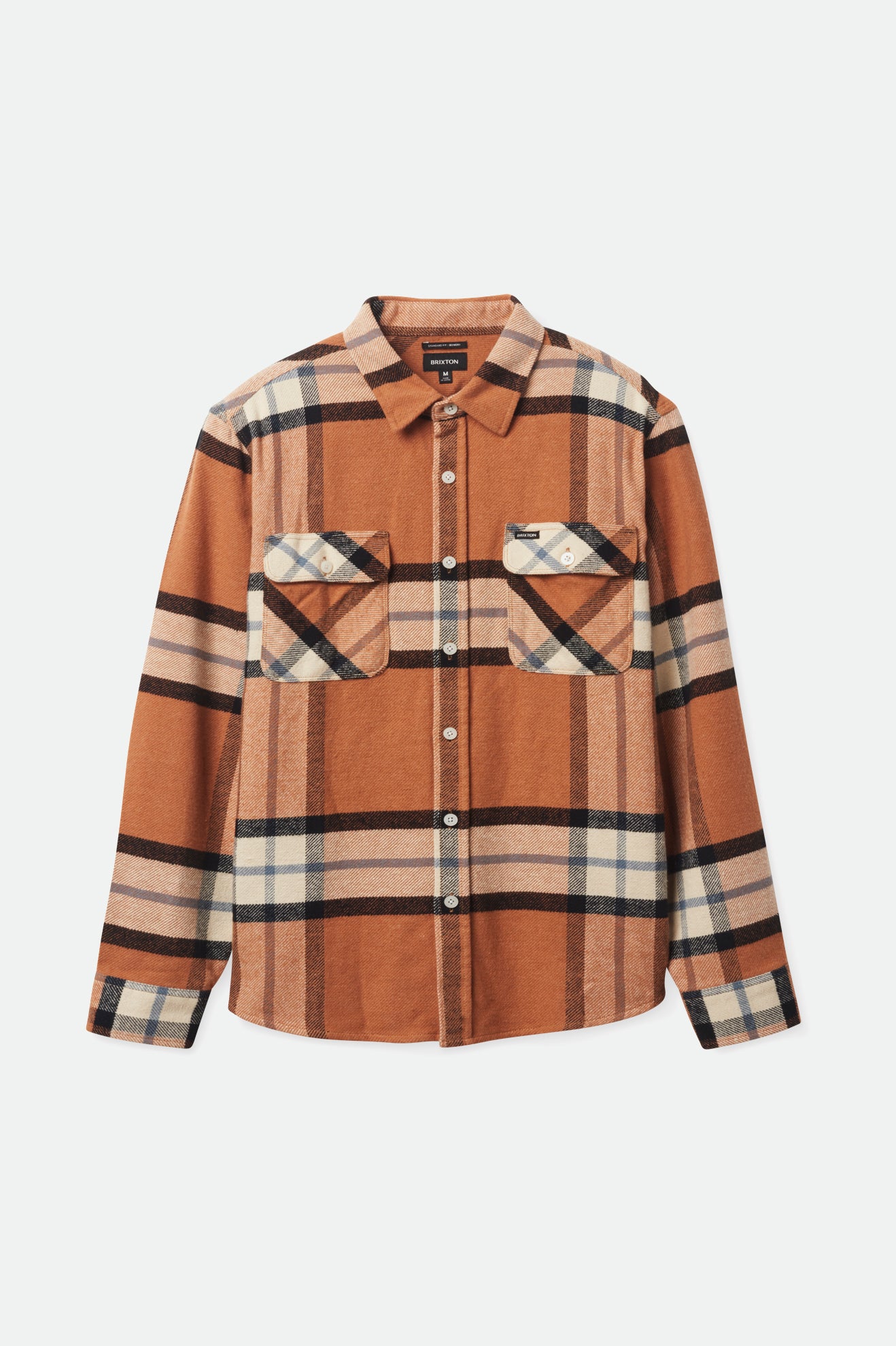 Brixton Bowery L/S Flanel Üstler Erkek Bej Rengi | 760RNJMEQ