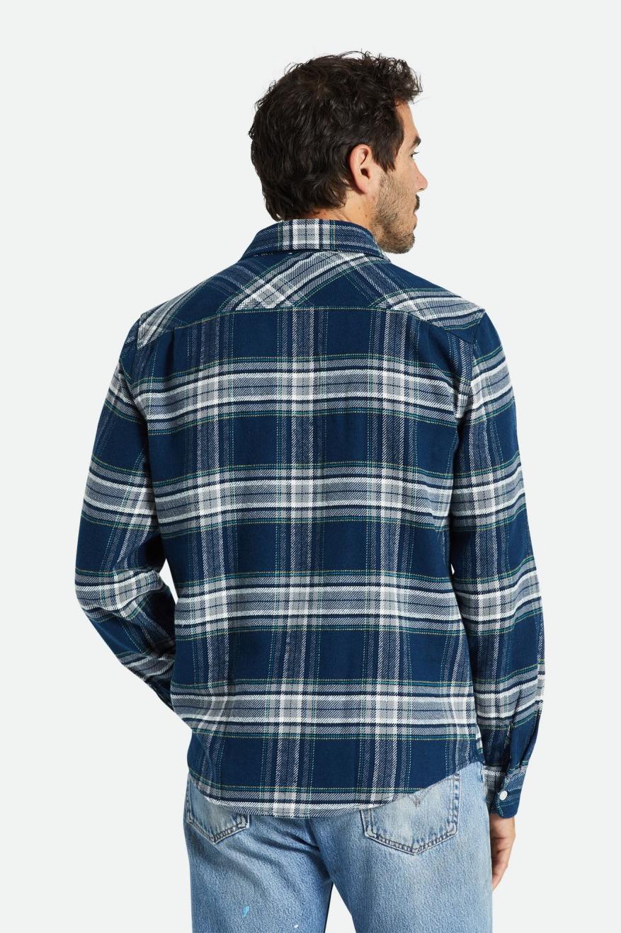 Brixton Bowery L/S Flanel Üstler Erkek Gri | 169HSXNUA