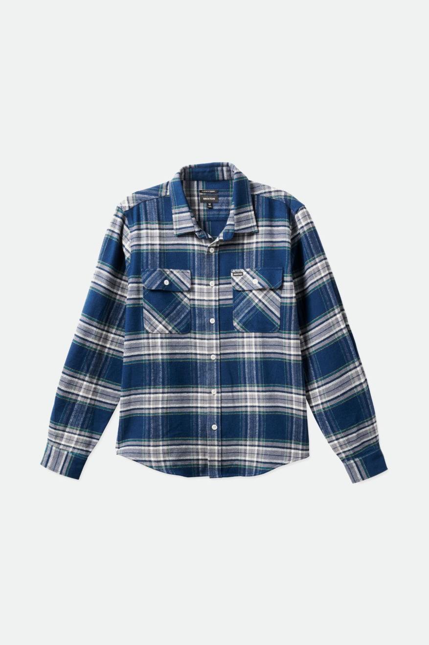 Brixton Bowery L/S Flanel Üstler Erkek Gri | 169HSXNUA