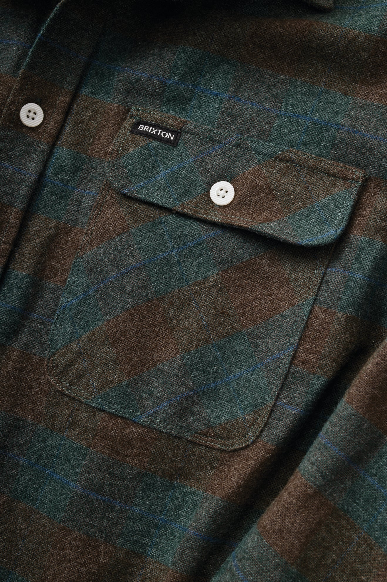 Brixton Bowery L/S Flanel Üstler Erkek Mavi | 591LZEAIU