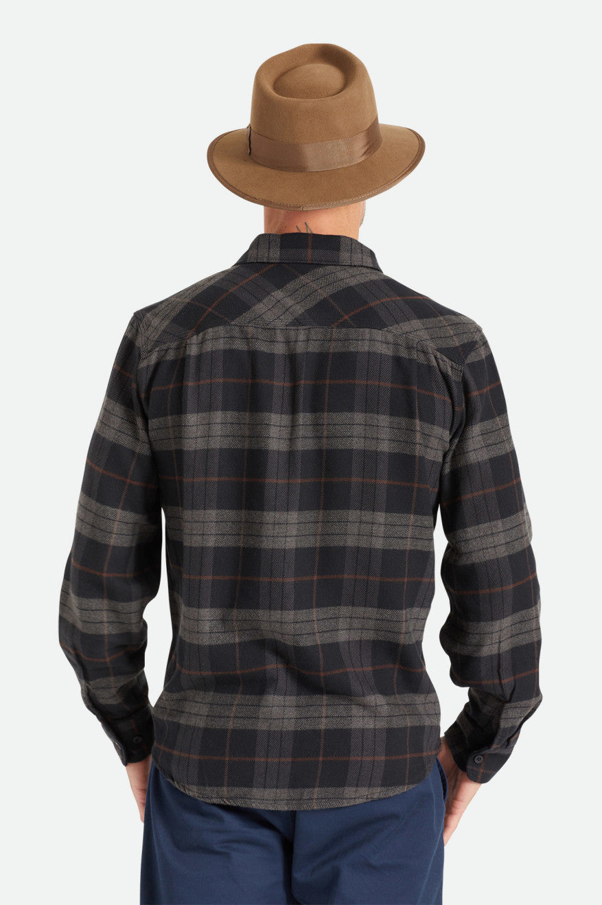 Brixton Bowery L/S Flanel Üstler Erkek Siyah Gri | 098WHRPAX