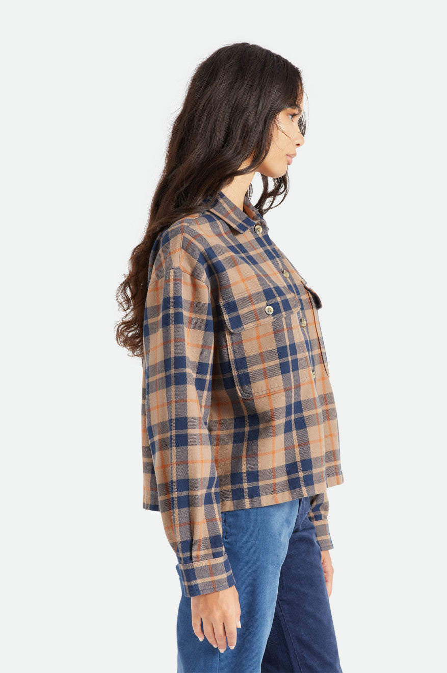 Brixton Bowery L/S Flanel Üstler Kadın Koyu Yeşil | 073VWNCKX