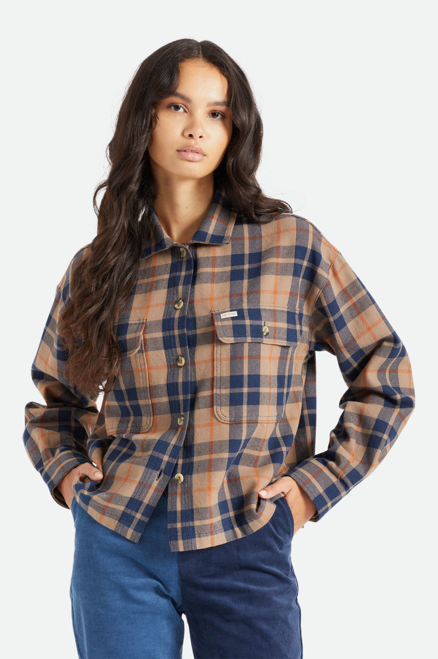 Brixton Bowery L/S Flanel Üstler Kadın Koyu Yeşil | 073VWNCKX