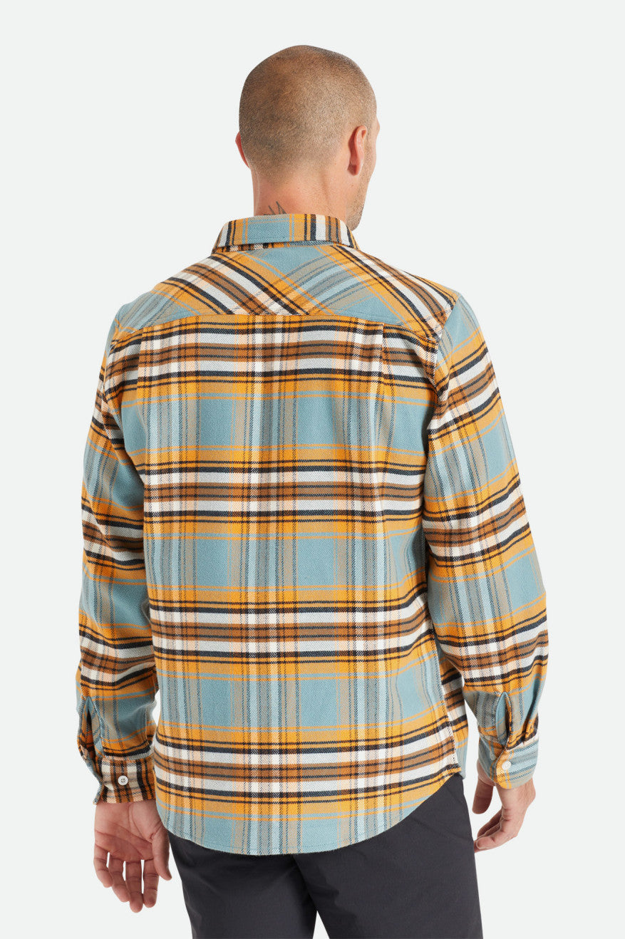 Brixton Bowery Stretch L/S Utility Flanel Üstler Erkek Turuncu Beyaz | 408MJGDVB