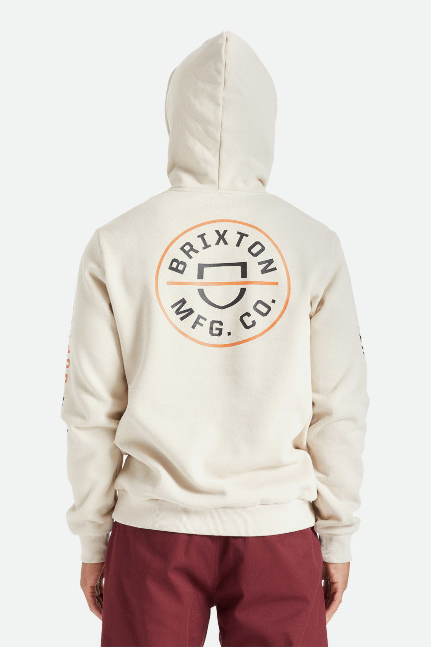 Brixton Crest Kapüşonlu Sweatshirt Erkek Bej Rengi Turuncu Siyah | 042GZJVYK