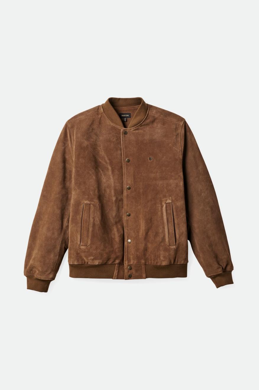 Brixton Dillinger Reserve Süet Bomber Ceket Erkek Kahverengi | 105ZGPHQY