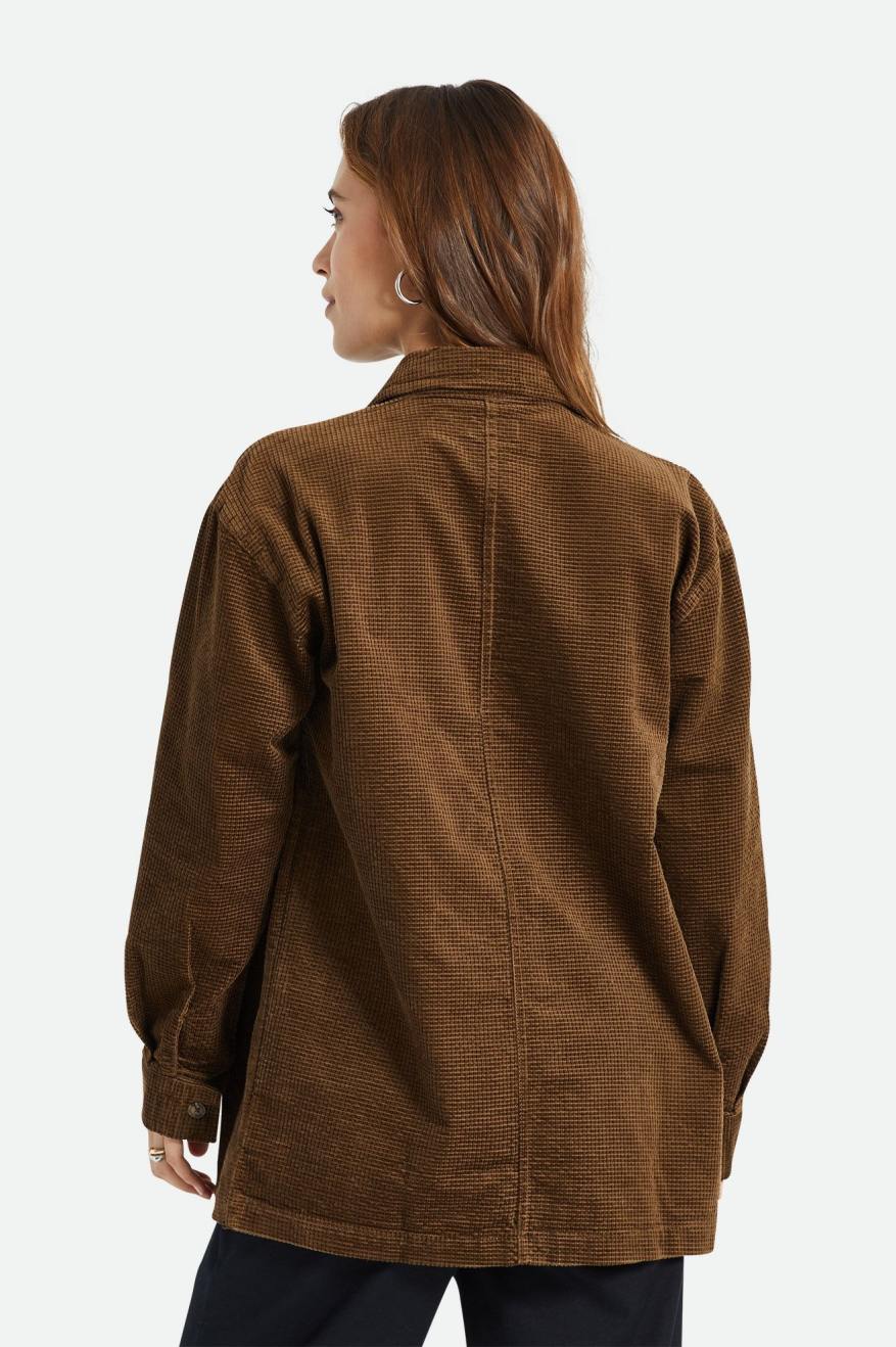 Brixton Dundee Corduroy Overshirt Üstler Kadın Kahverengi | 398GPJXLI