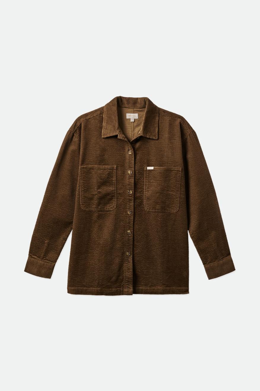 Brixton Dundee Corduroy Overshirt Üstler Kadın Kahverengi | 398GPJXLI