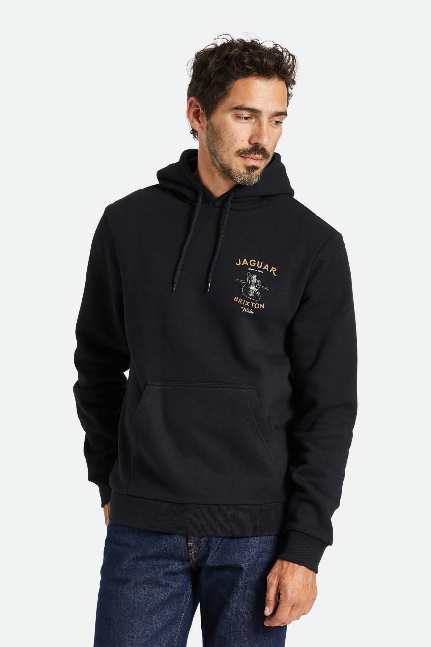 Brixton Fender Jaguar Claws Kapüşonlu Sweatshirt Erkek Siyah | 695KMFWJR