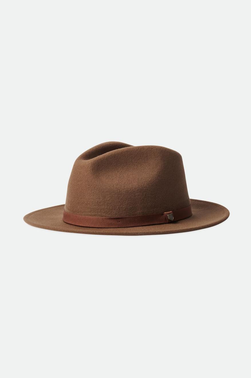 Brixton Messer Packable Fedora Fötr Şapka Kadın Kahverengi | 359PCBMSZ