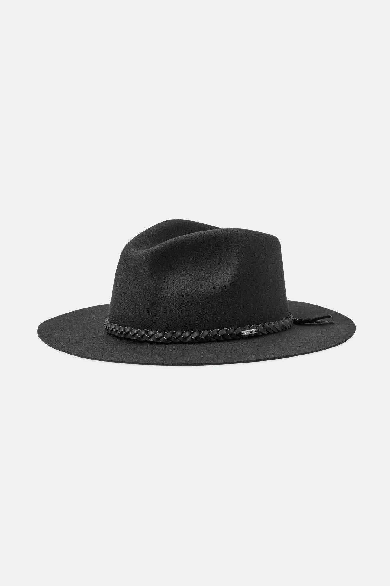 Brixton Messer Western Fedora Fötr Şapka Kadın Siyah | 340BWKQMF