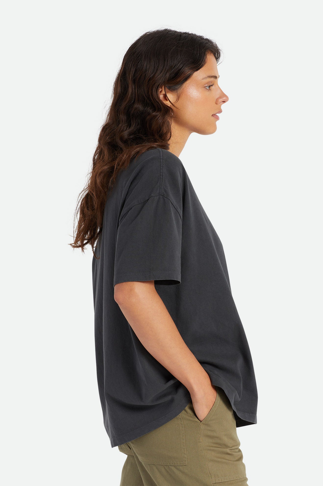 Brixton Oversized Boyfriend Tee Üstler Kadın Siyah | 063BYVUQH