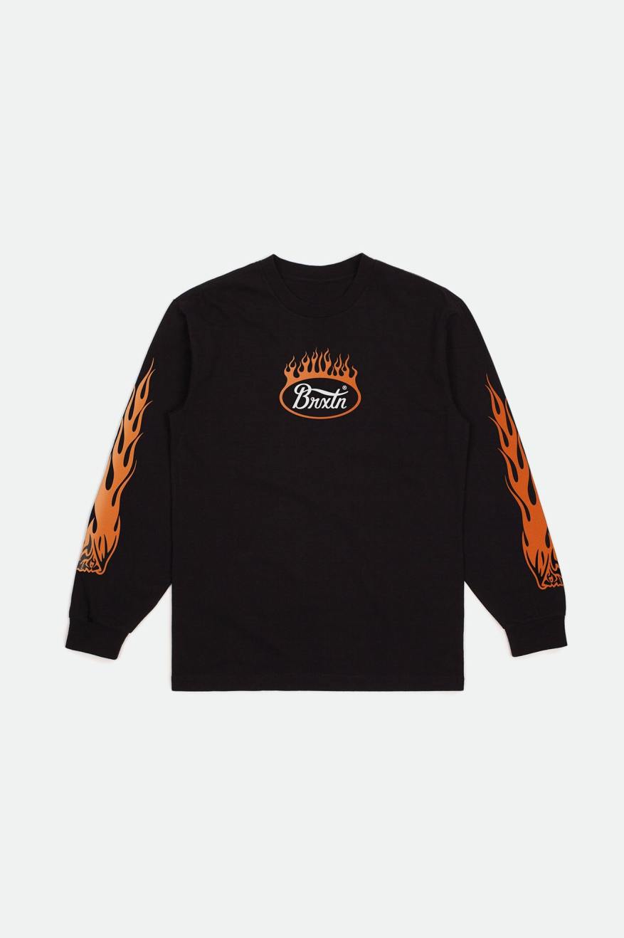 Brixton Parsons Flame L/S Standard Üstler Erkek Siyah Beyaz Turuncu | 061YRFNQP