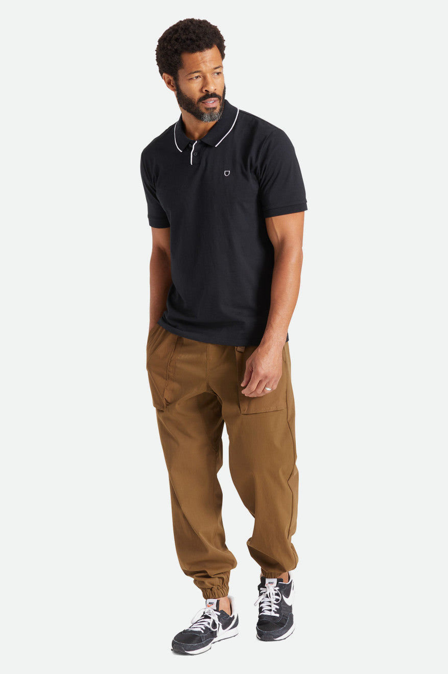 Brixton Proper S/S Polo Triko Erkek Siyah | 795KRUNCM