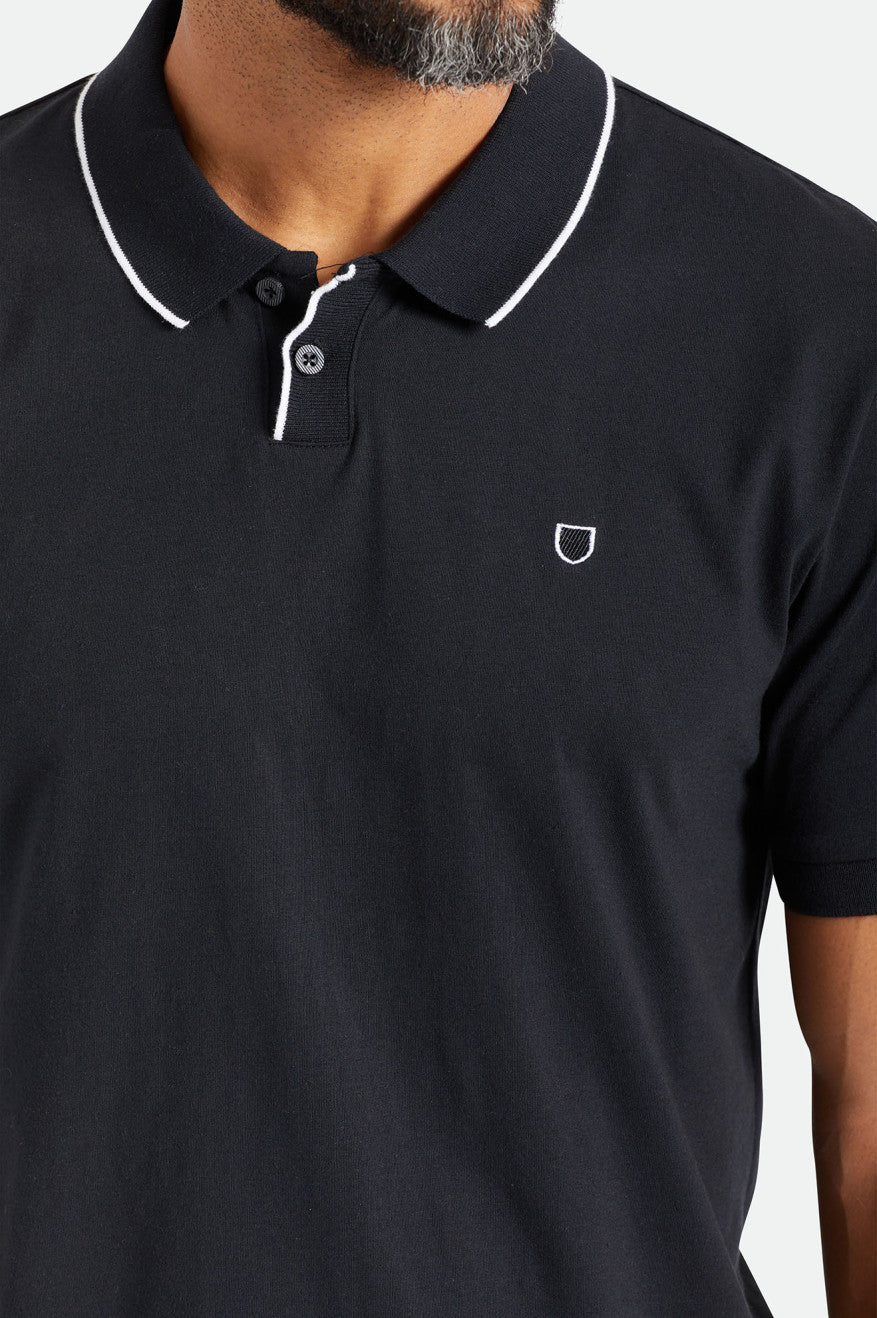 Brixton Proper S/S Polo Triko Erkek Siyah | 795KRUNCM