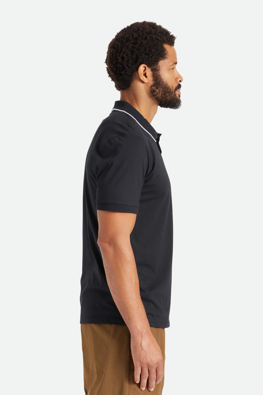 Brixton Proper S/S Polo Triko Erkek Siyah | 795KRUNCM