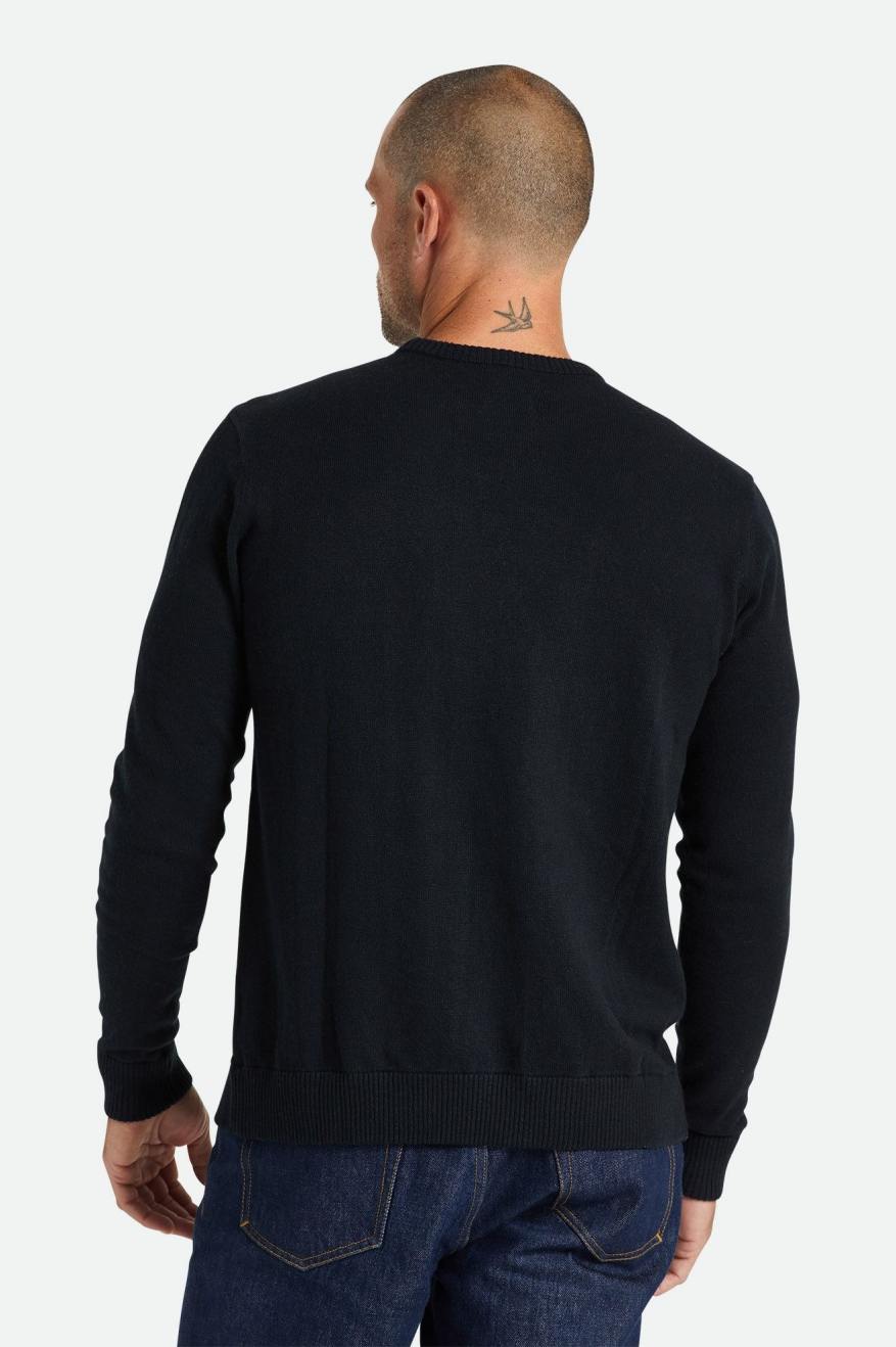 Brixton Reserve Cashmere Kazak Triko Erkek Siyah | 820RWQHIB